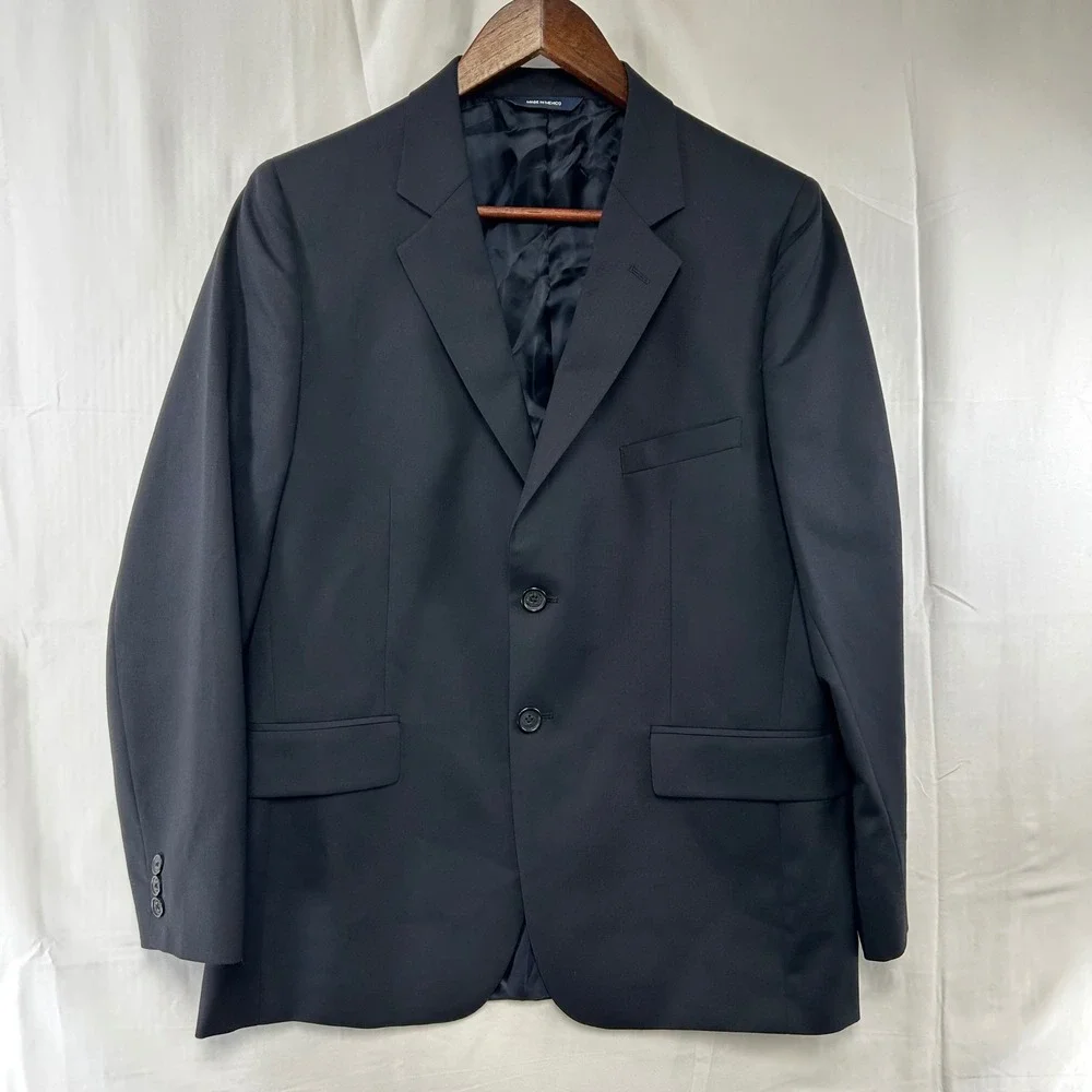 Brooks Brothers Fleece Blazer Boys 20 Navy Blue Wool Two-Button Sport Coat
